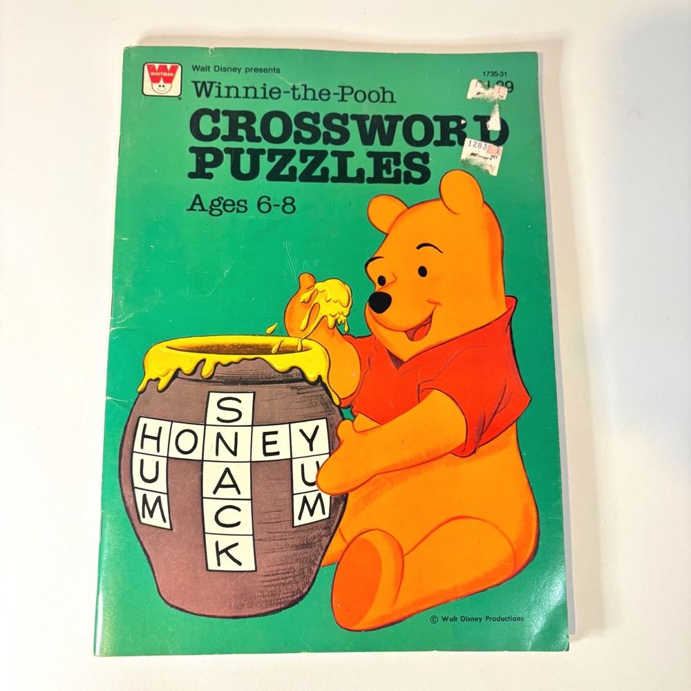 Vintage 1983 Winnie the Pooh Crossword Puzzles Book Whitman Disney Unused
